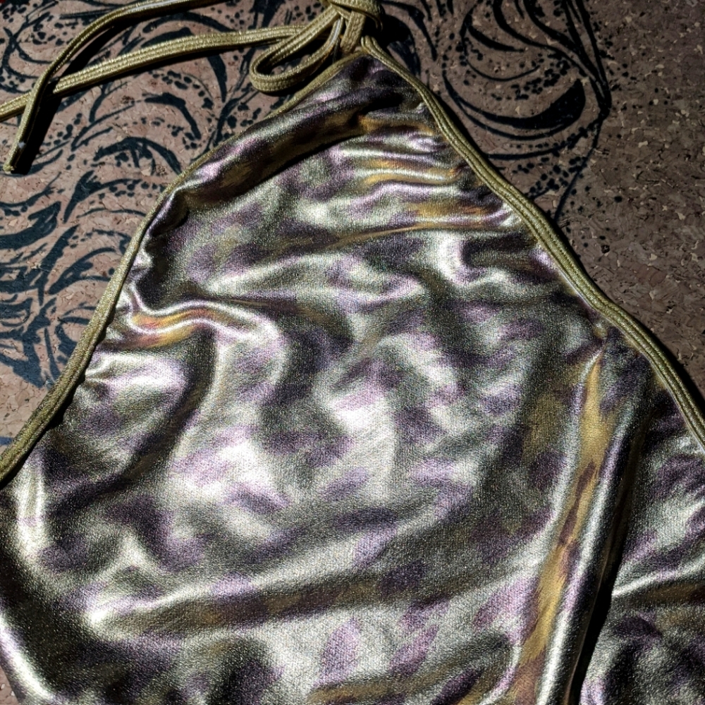 NWT Ziegler Gold leopard print bikini bottoms